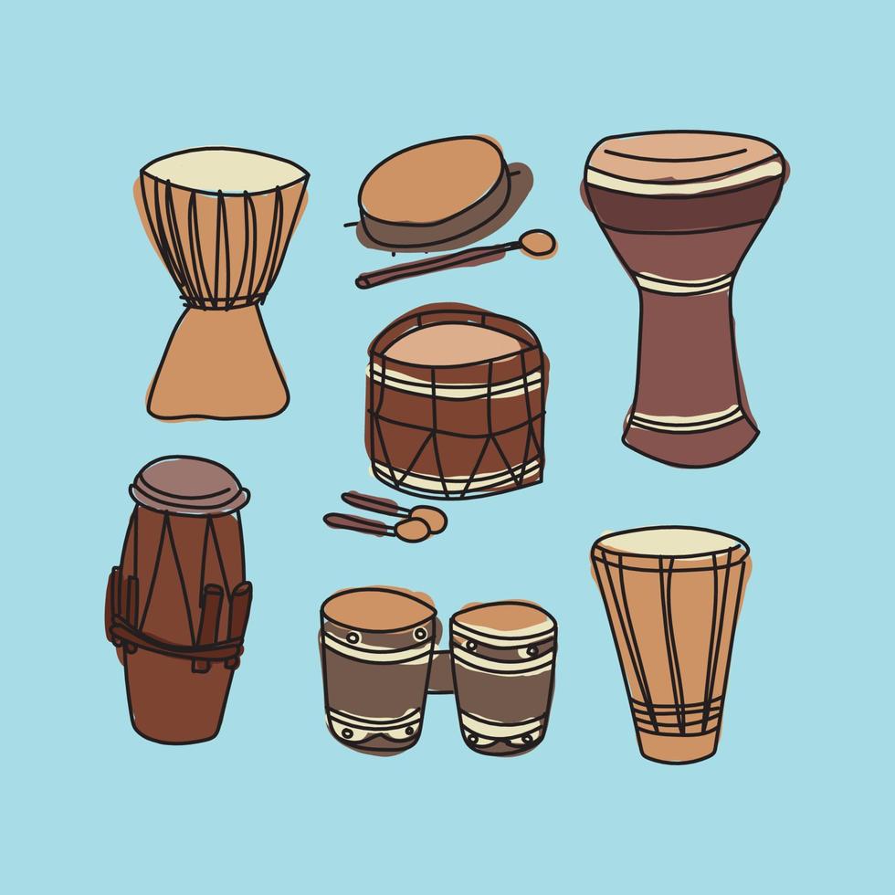 Set of Doodled Bongs vector