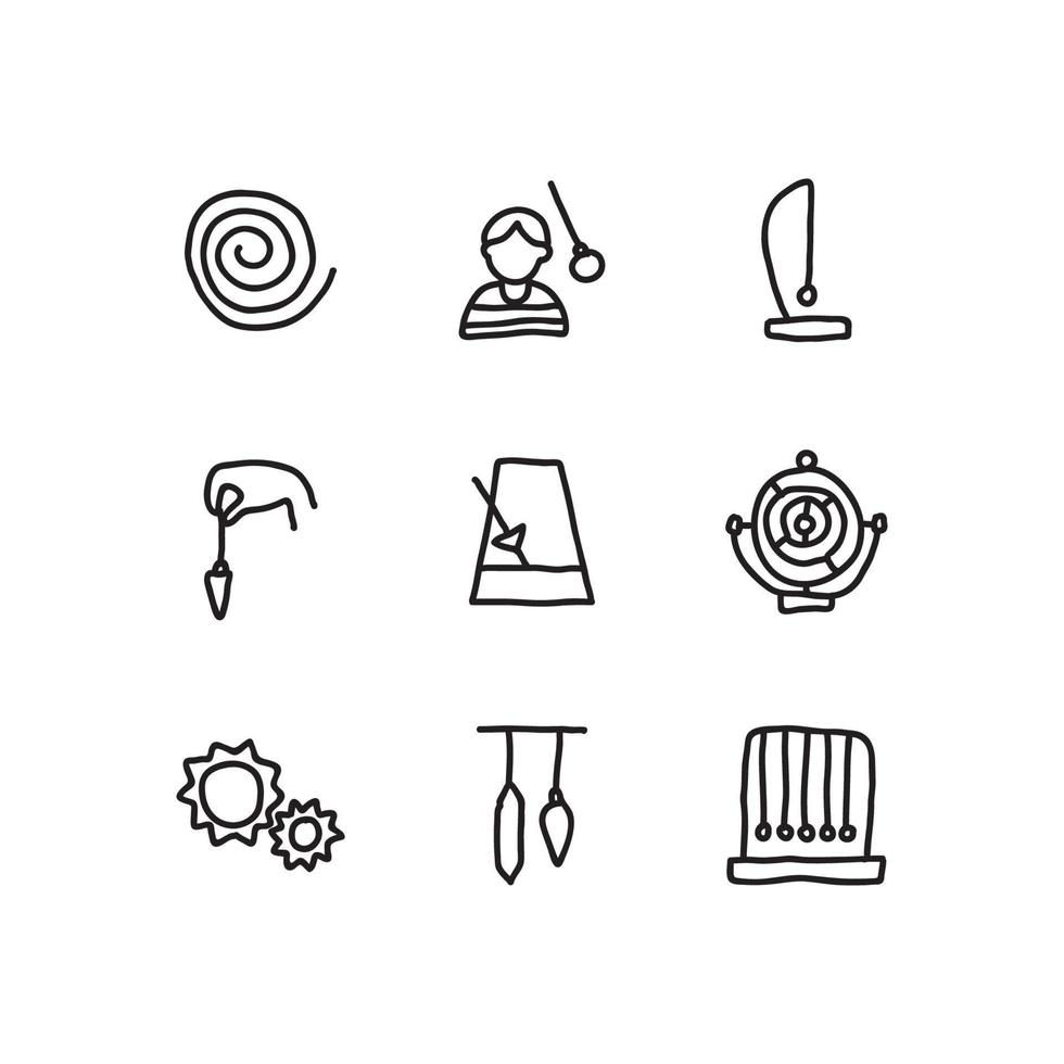 colección de garabatos de iconos de hipnosis vector
