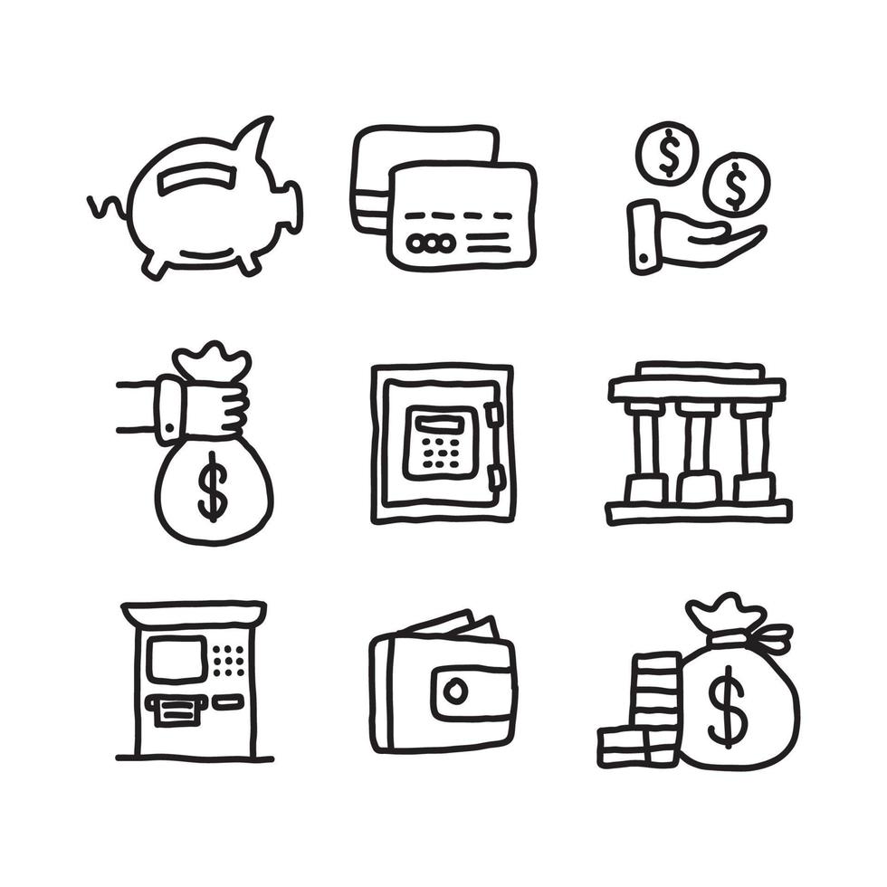 CPA Money Doodled Icons vector