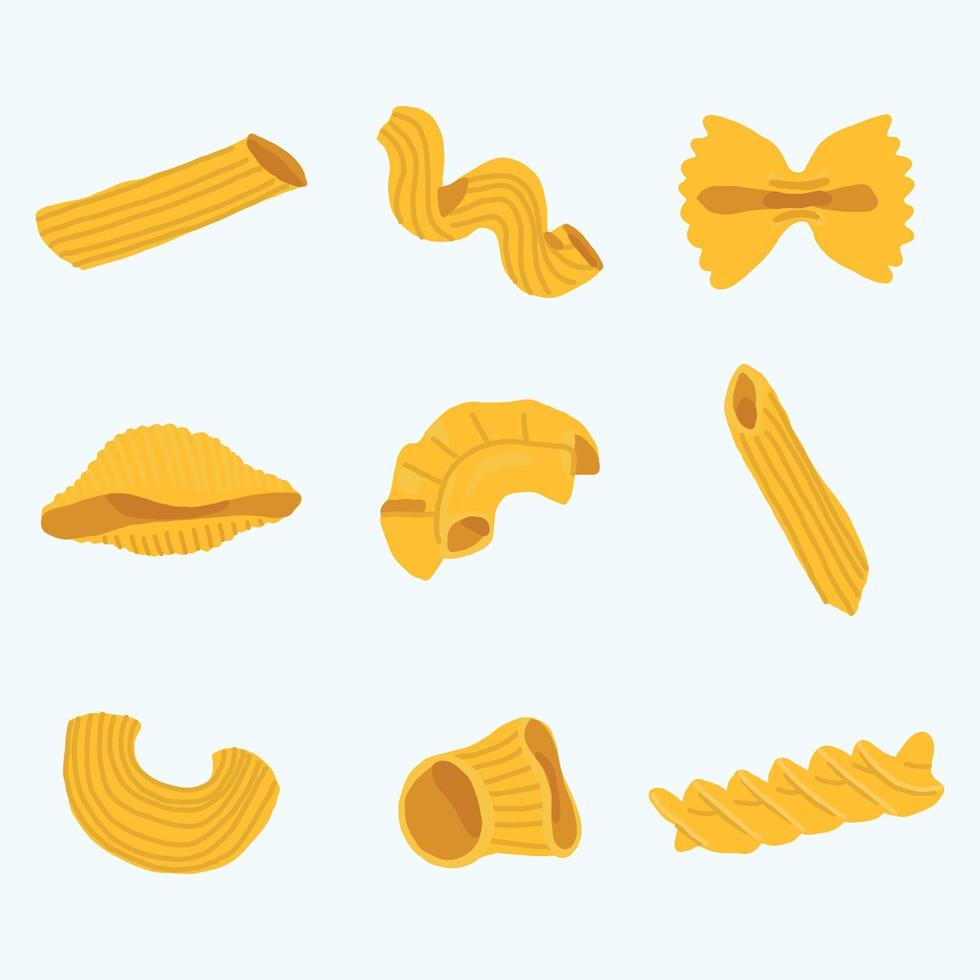 garabatos de pasta amarilla vector