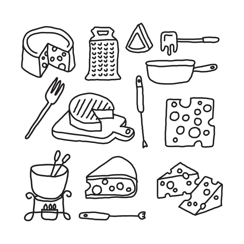 Doodled Cheese Fondue vector