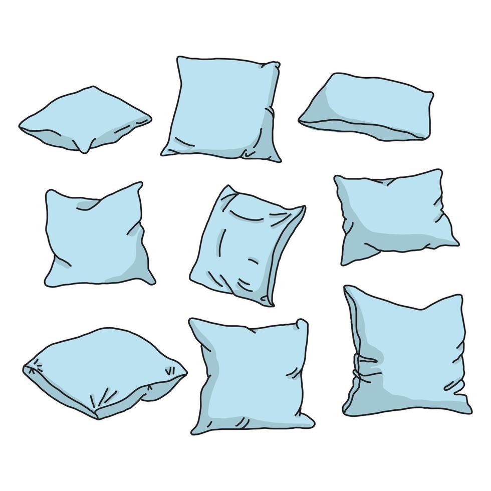 Blue Set of Pillows vector