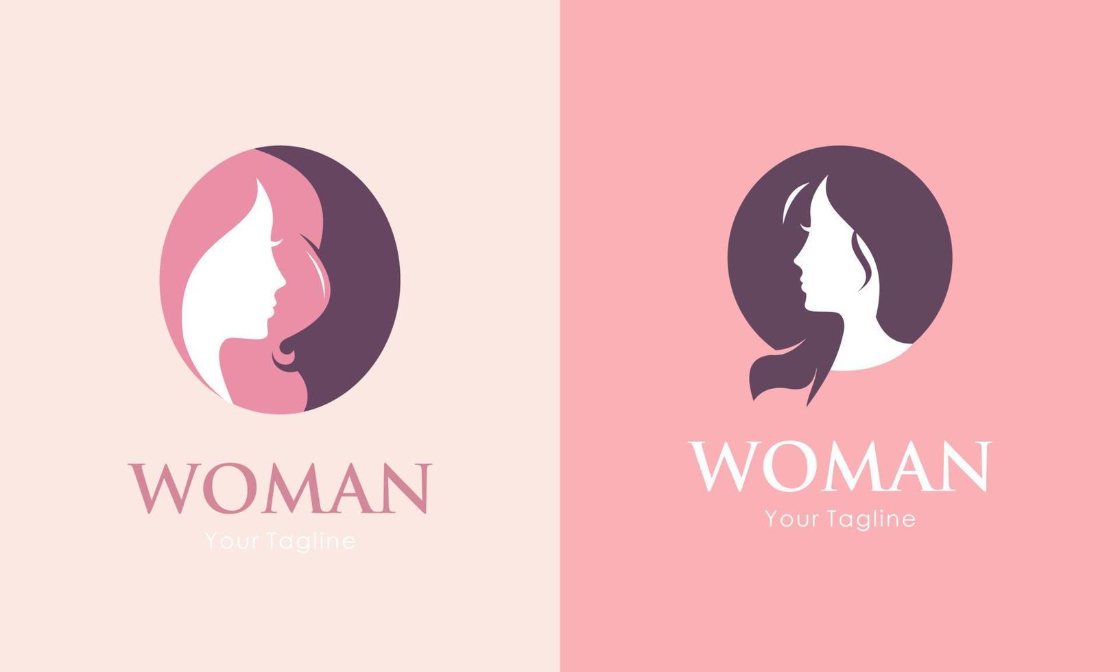 Woman face and beauty logo collection vector