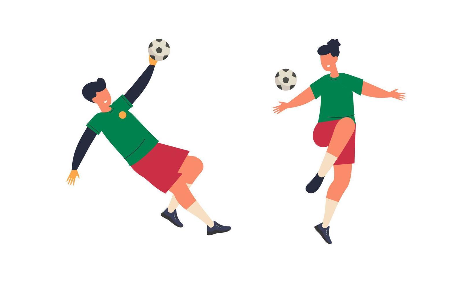 Flat football players illustrated vector