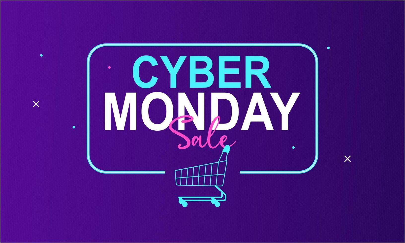 Cyber monday sale concept banner vector illustration for your projects