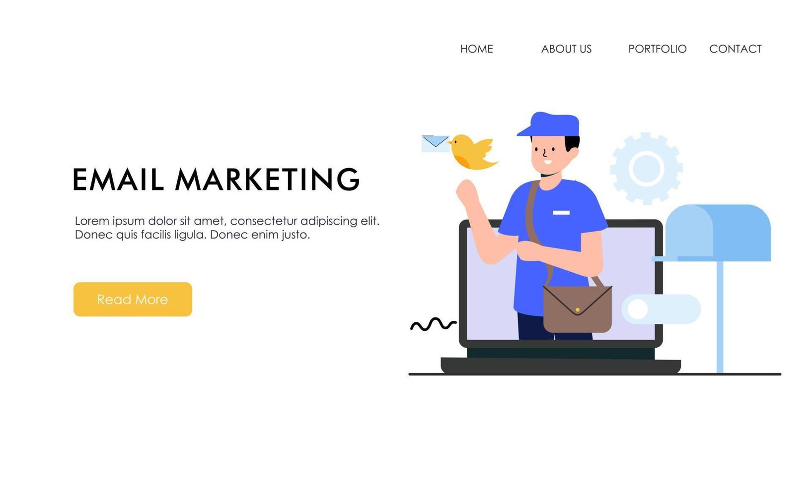 Email marketing concept landing page illustration vector