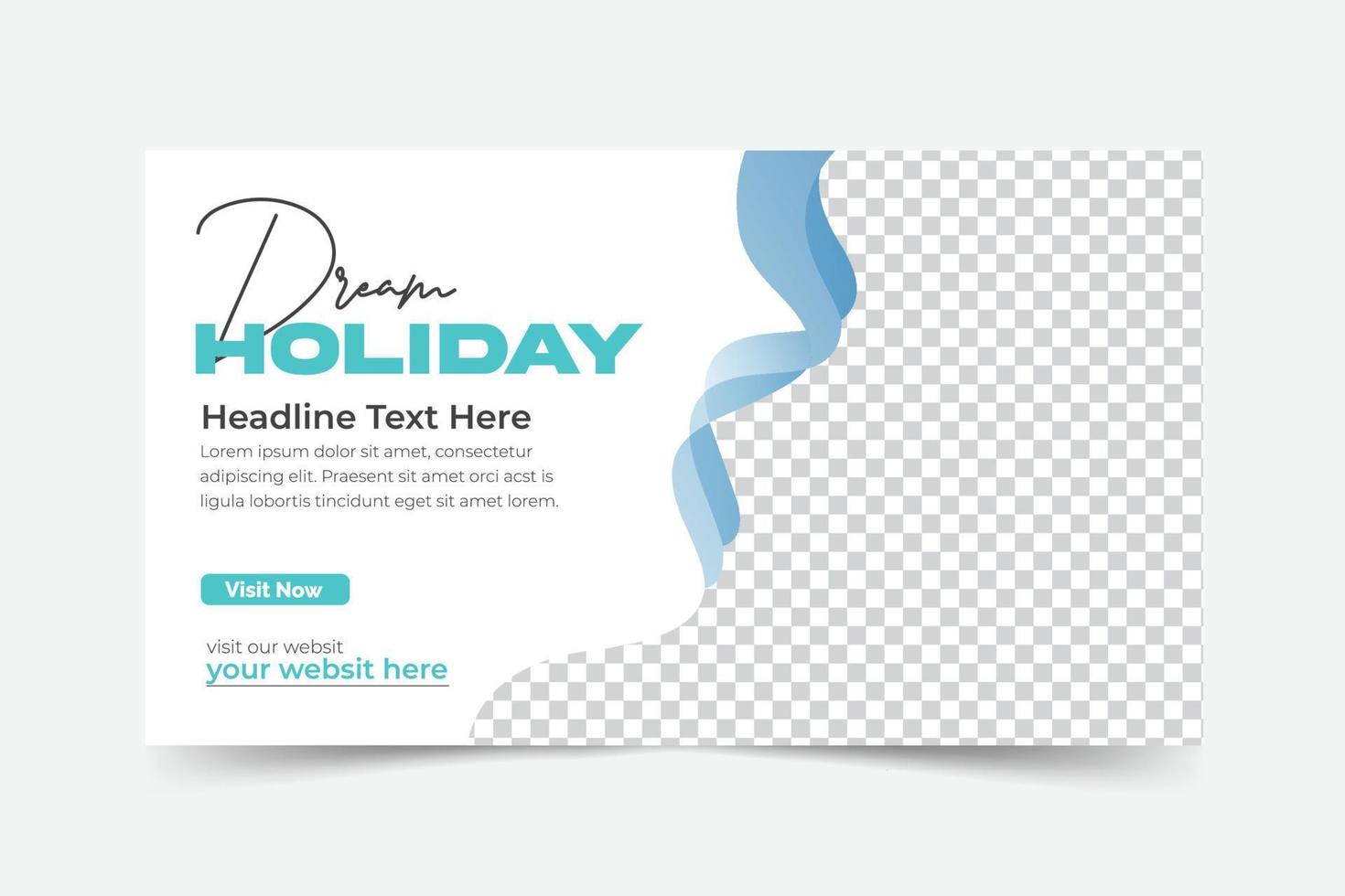 Traveling banner template with holiday horizontal banner vector