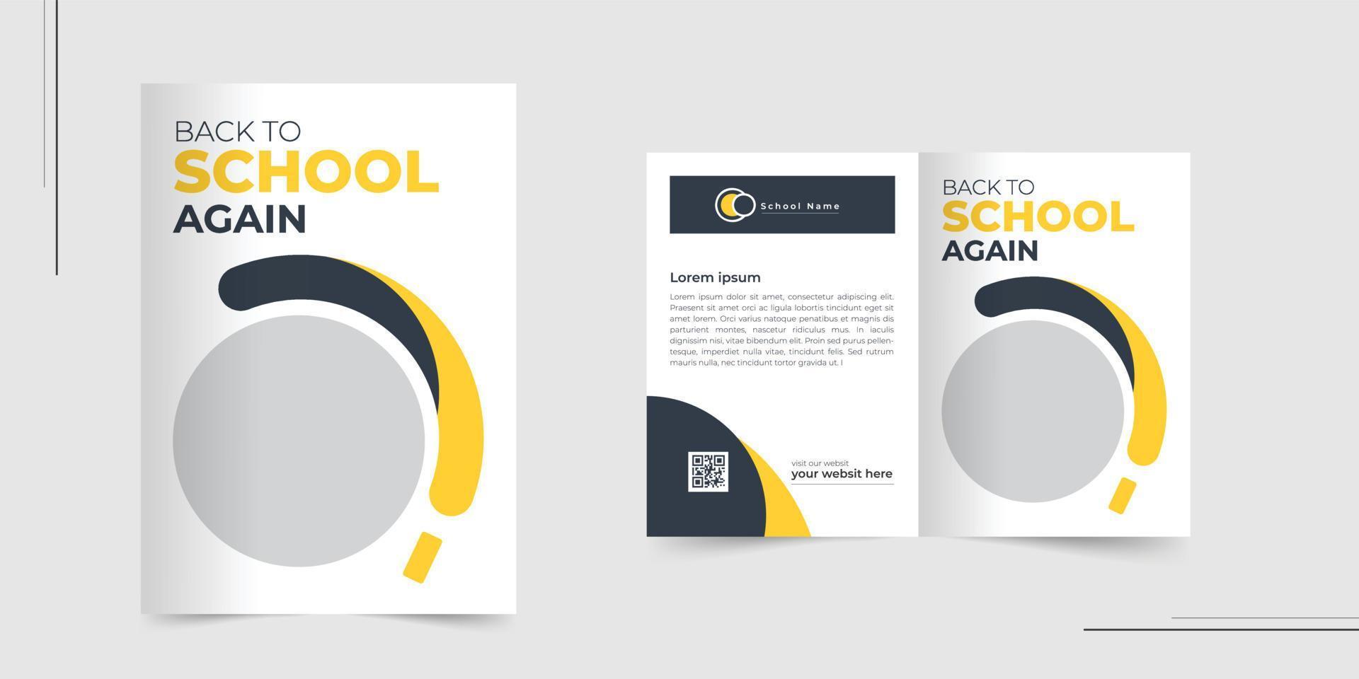 Back To School Brochure Design or school Admission Brochure Design Template vector
