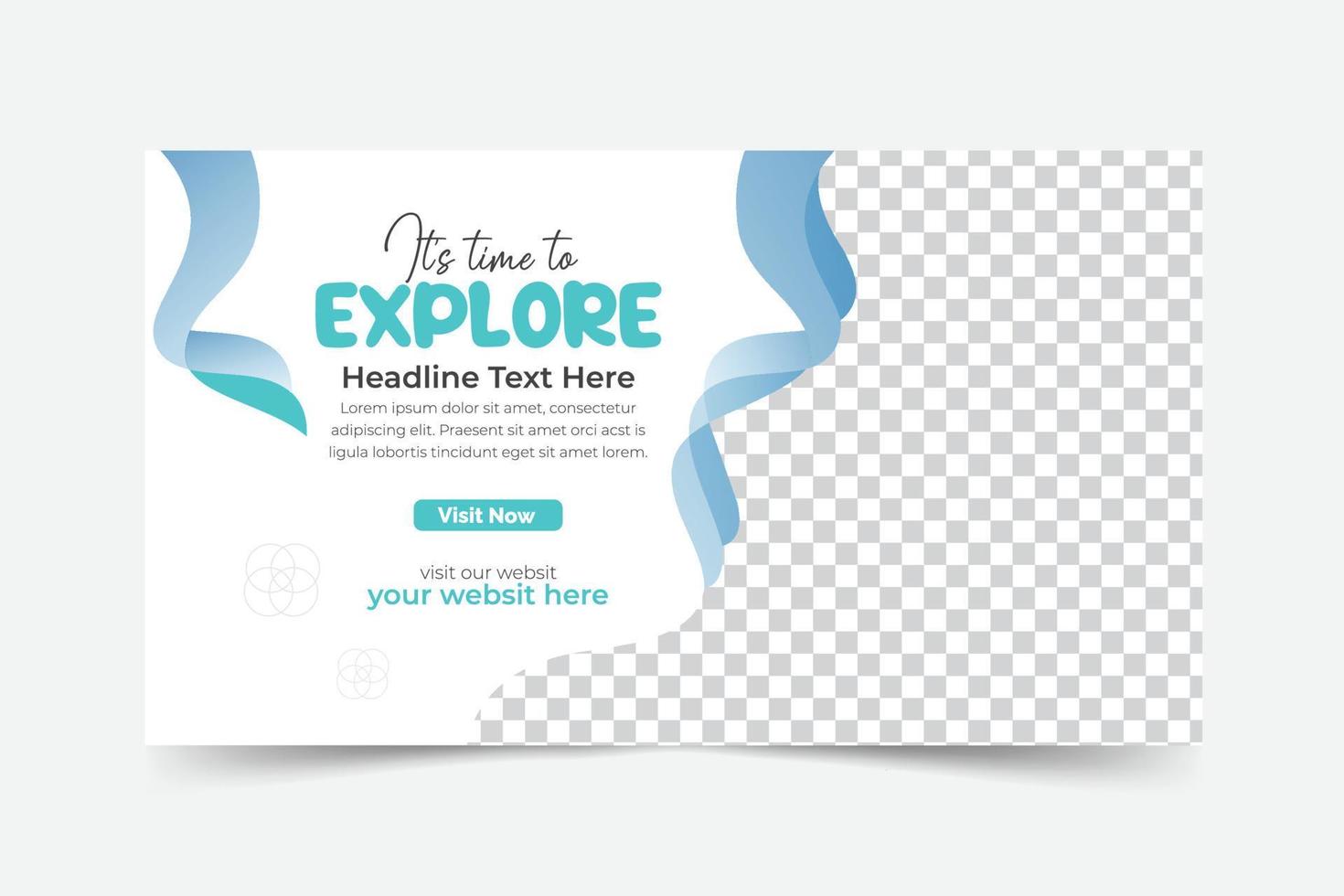 Traveling banner template with holiday horizontal banner vector