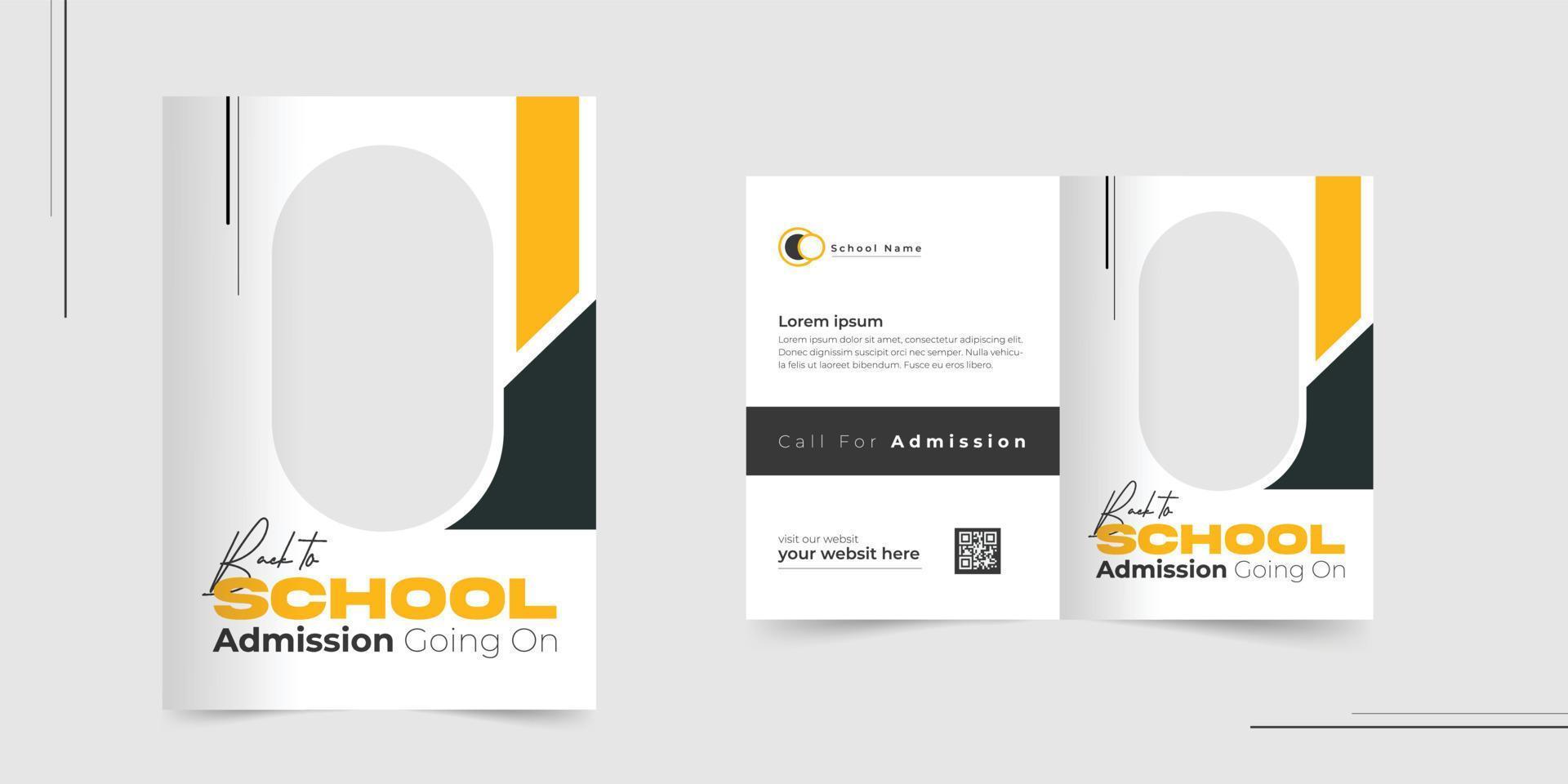 Back To School Brochure Design or school Admission Brochure Design Template vector