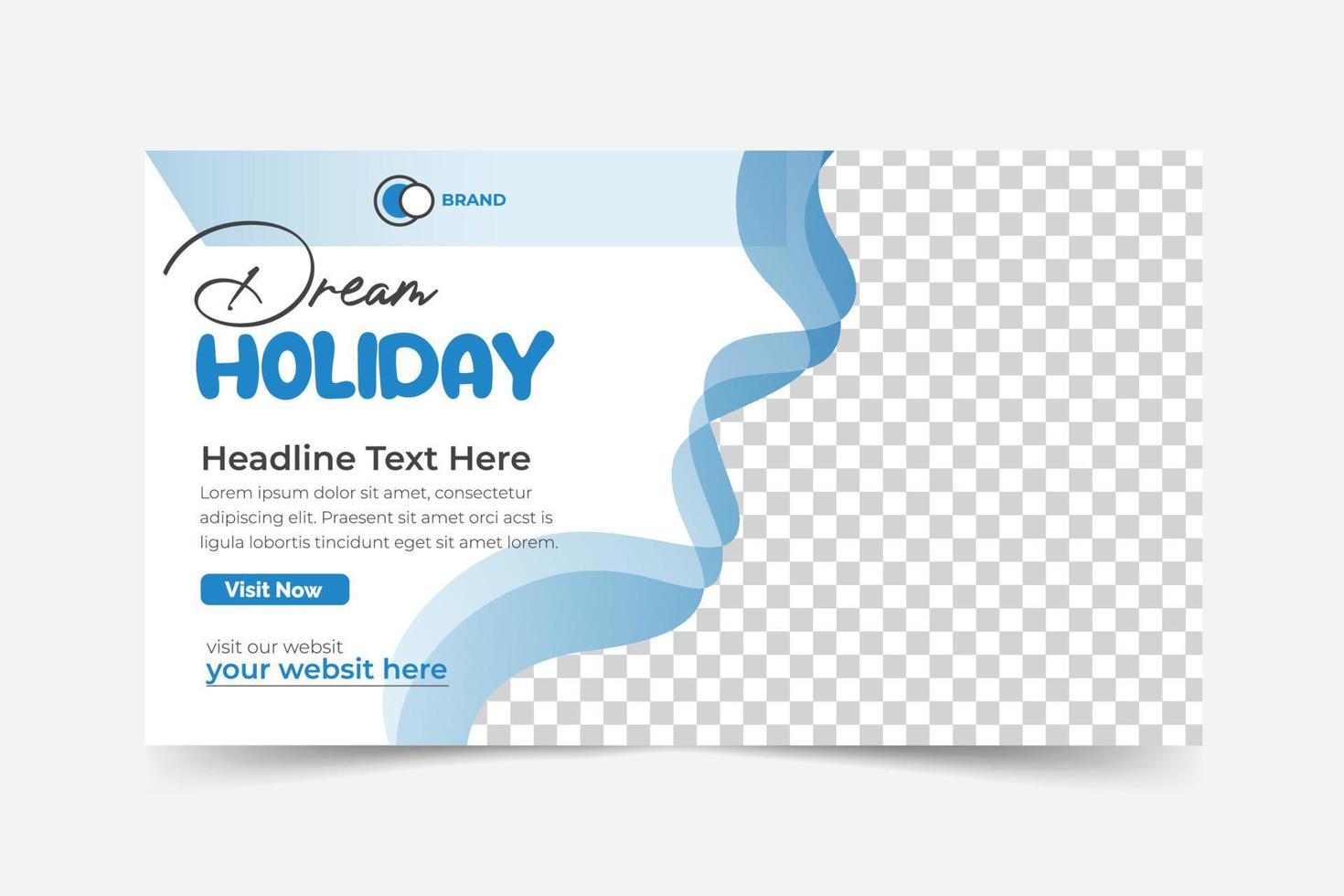 Traveling banner template with holiday horizontal banner vector