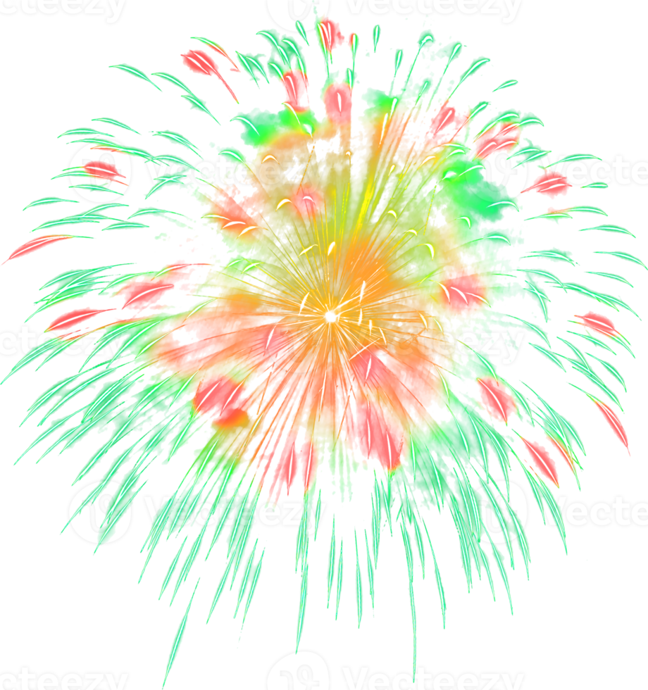 Fantastisk skön fyrverkeri isolerat för firande årsdag glad jul eve och Lycklig ny år png