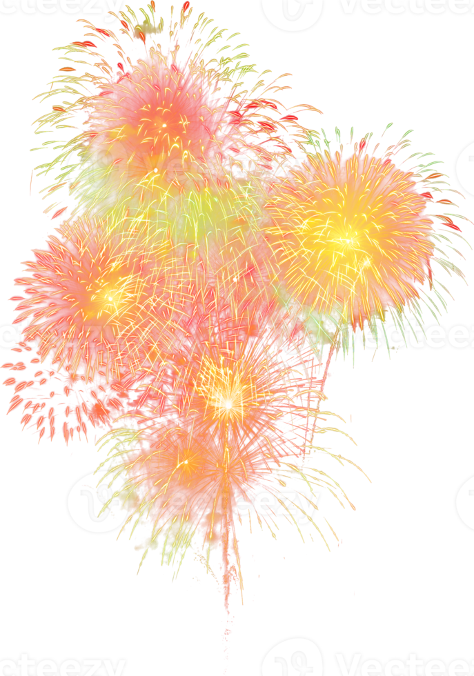 incrível lindo fogo de artifício isolado para comemoração aniversário feliz véspera de natal e feliz ano novo png