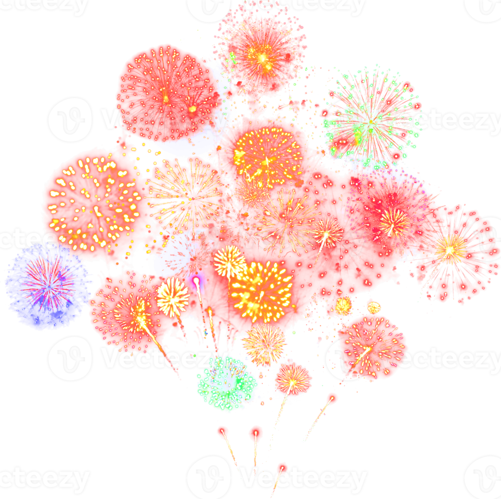 Amazing Beautiful firework isolated for celebration anniversary merry christmas eve and happy new year png