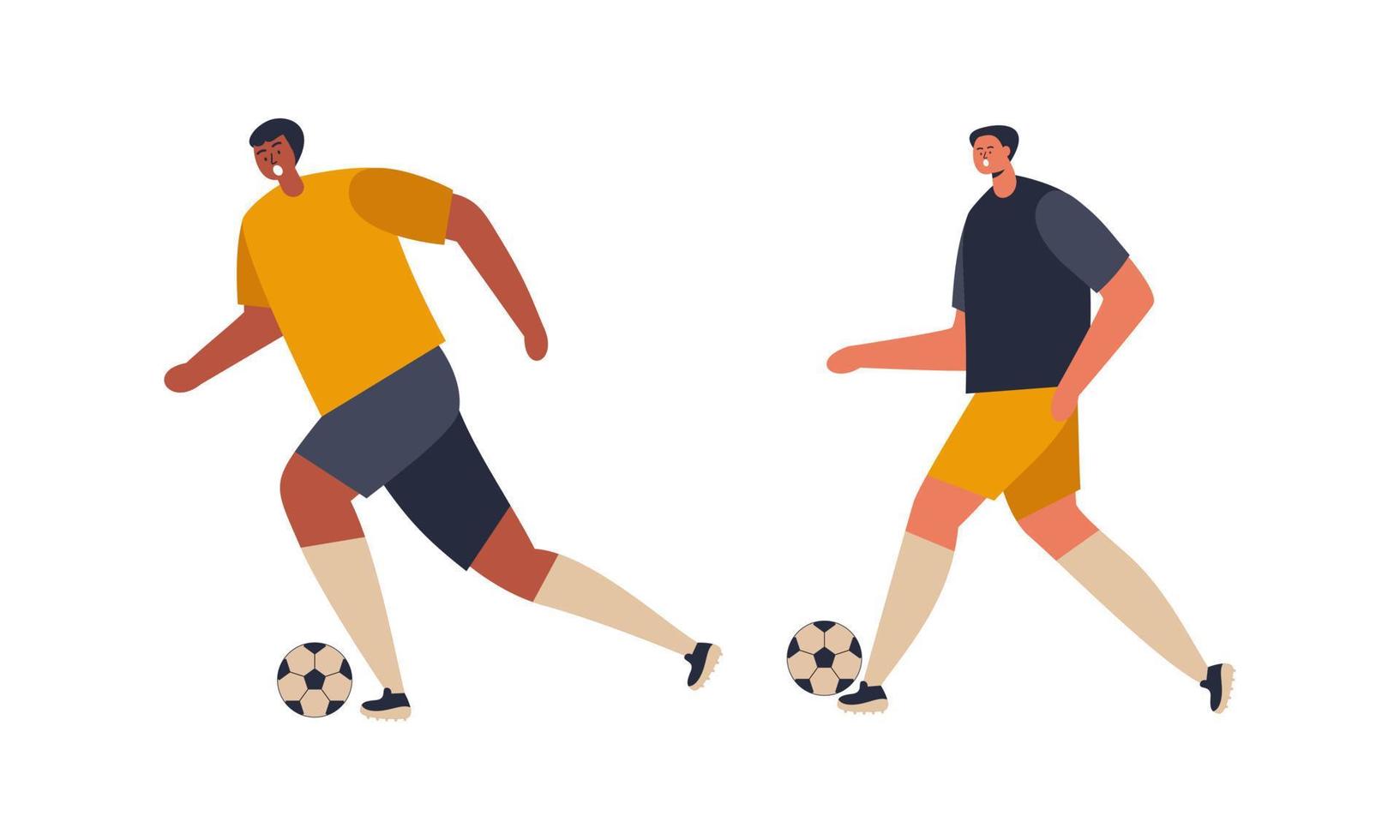 vector ilustrado de jugadores de fútbol plano