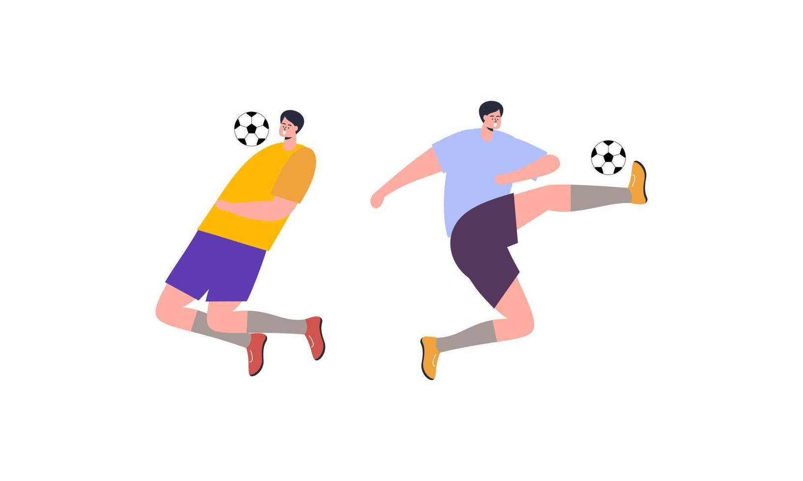 vector ilustrado de jugadores de fútbol plano