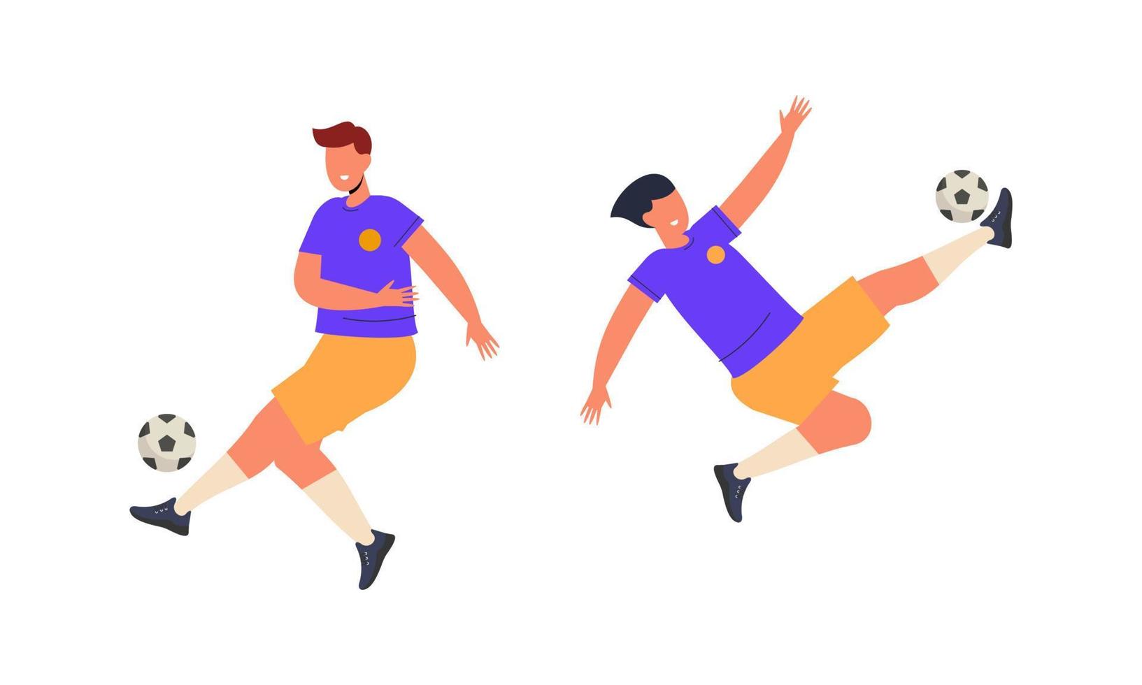 Flat football players illustrated vector