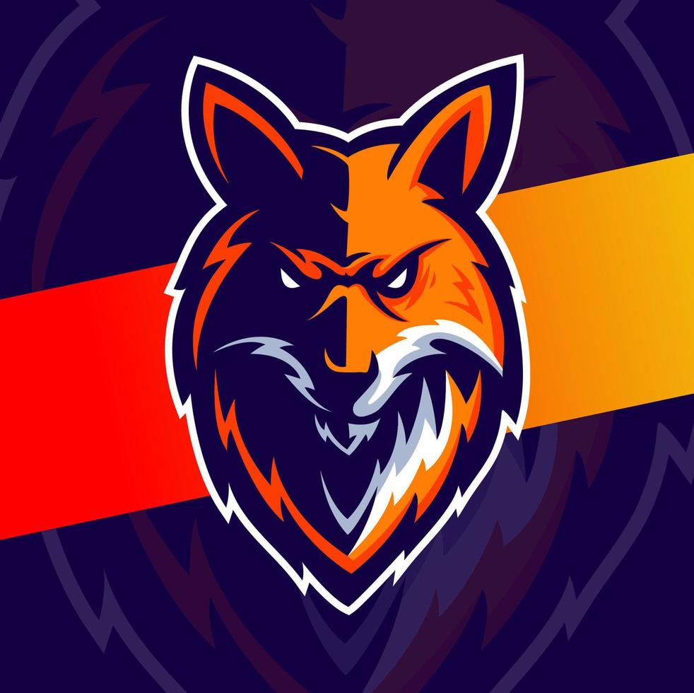 fox mascota ilustración personaje grandes diseños para esport logo y sport vector