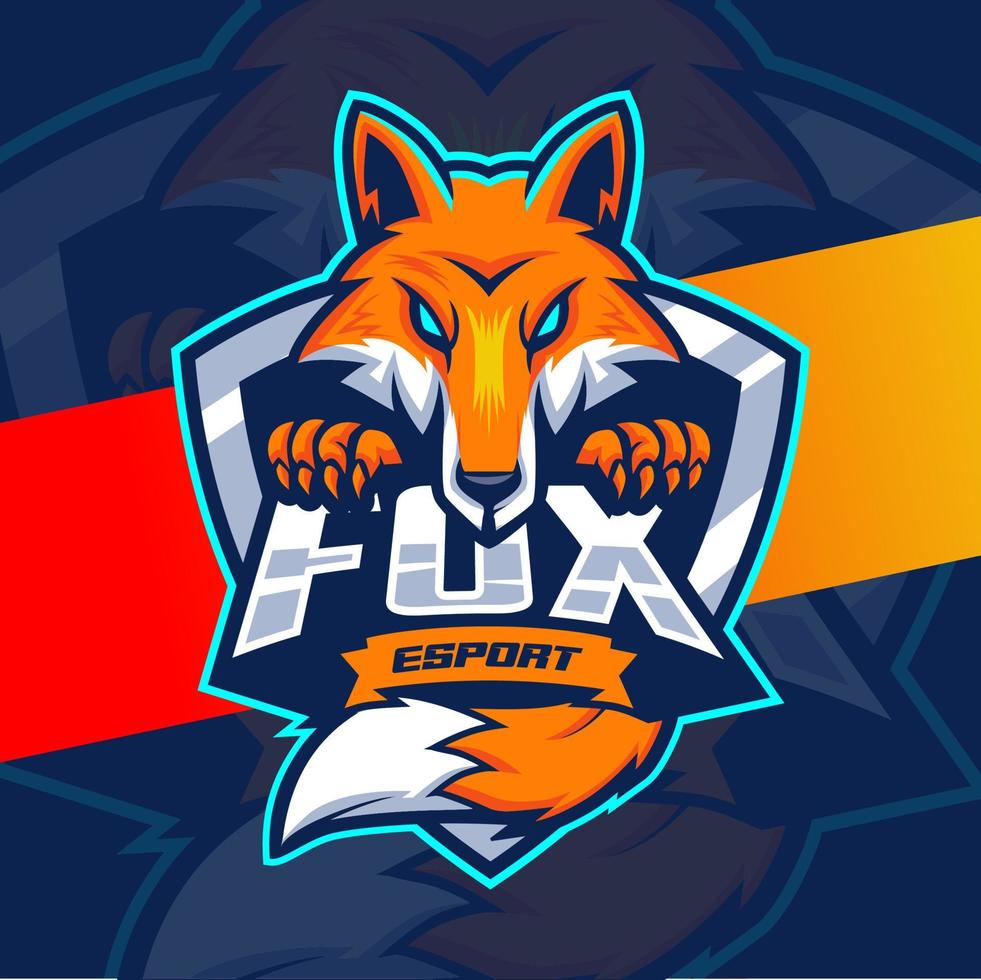 fox mascot illustration character  great designs for esport logo and sport vector