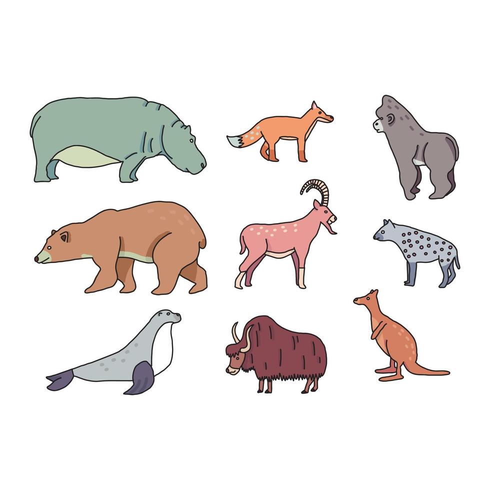 Cold Weather Animals vector