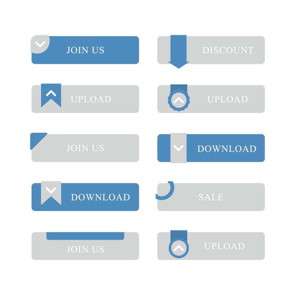 Blue and Gray Web Buttons vector