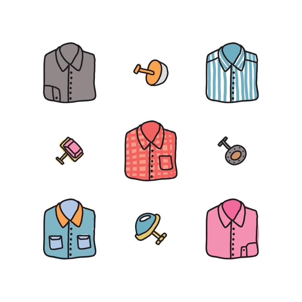 Doodled Shirts and Cufflinks vector