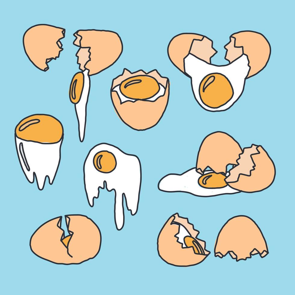 Doodled Broken Eggs 14020154 Vector Art at Vecteezy