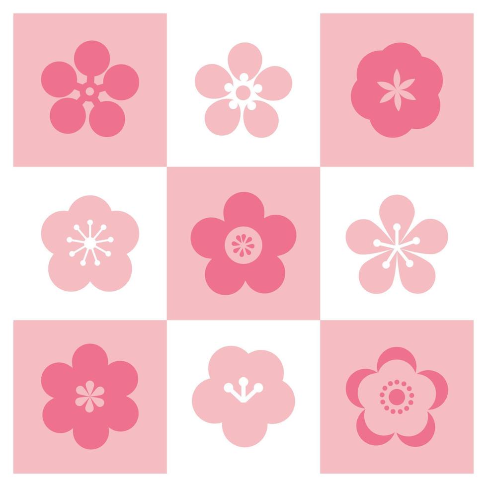 Pinky Plum Blossom Flowers vector