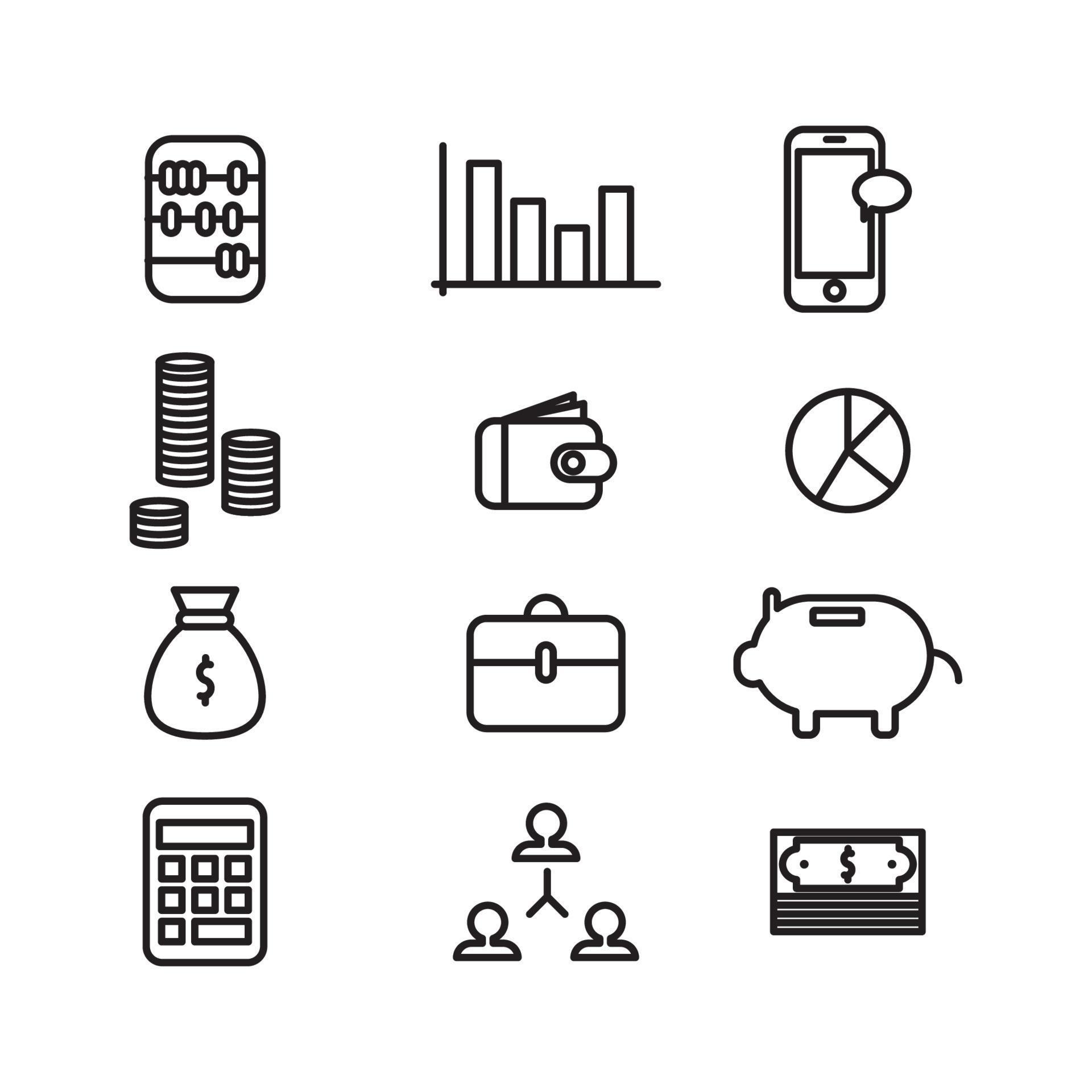 Outlined CPA Icons 14020213 Vector Art at Vecteezy