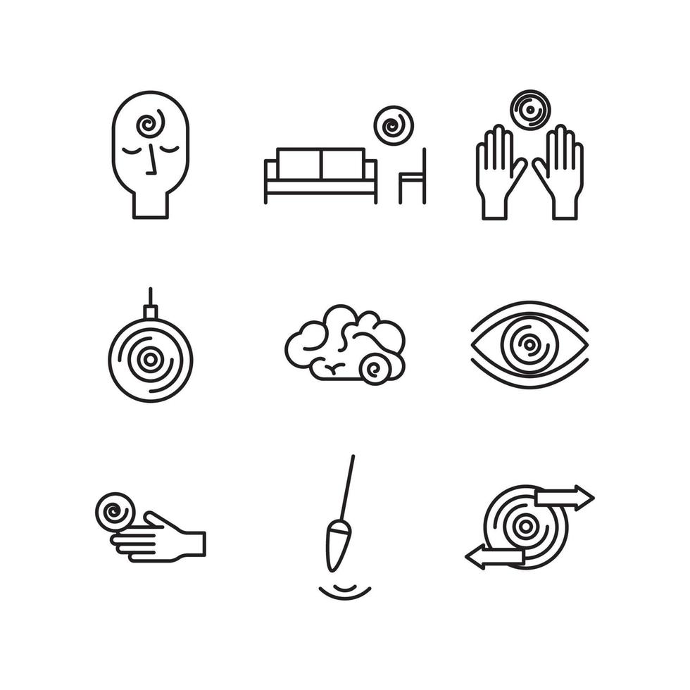 Outlined Hypnosis Icons vector