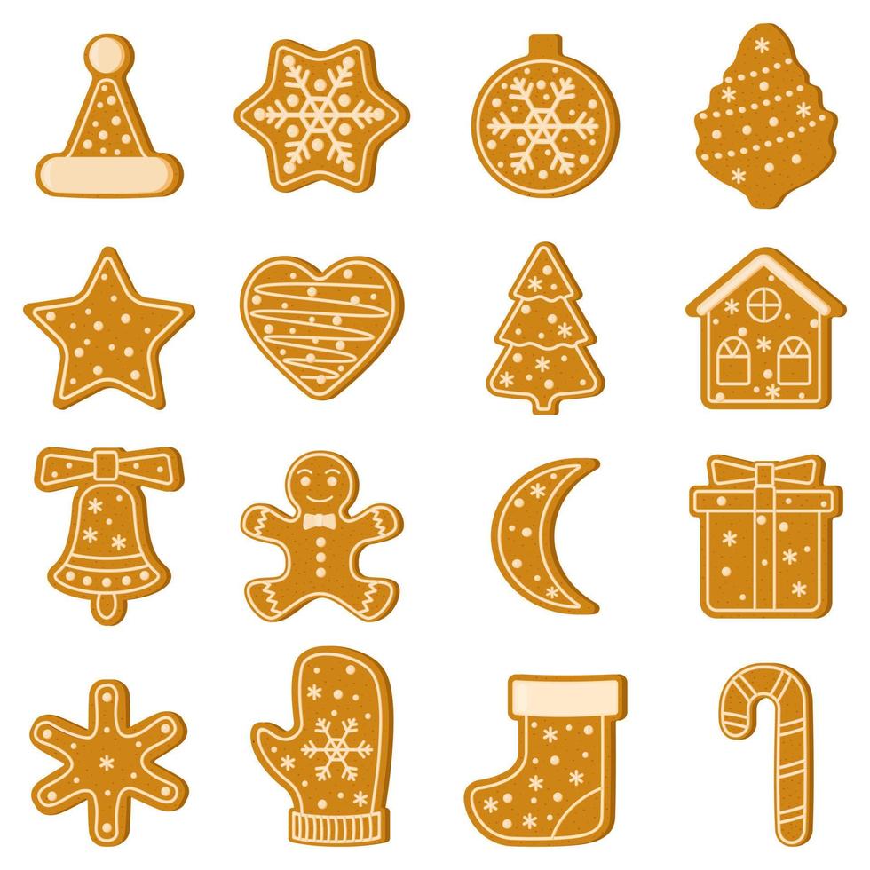 galletas de navidad. golosinas navideñas de año nuevo. ilustración vectorial. vector