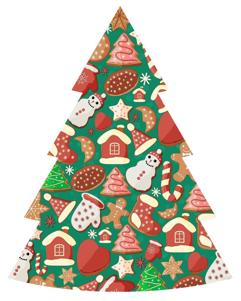 Christmas dessert tree.Can be used for printing design, wrapping paper and postcards. vector