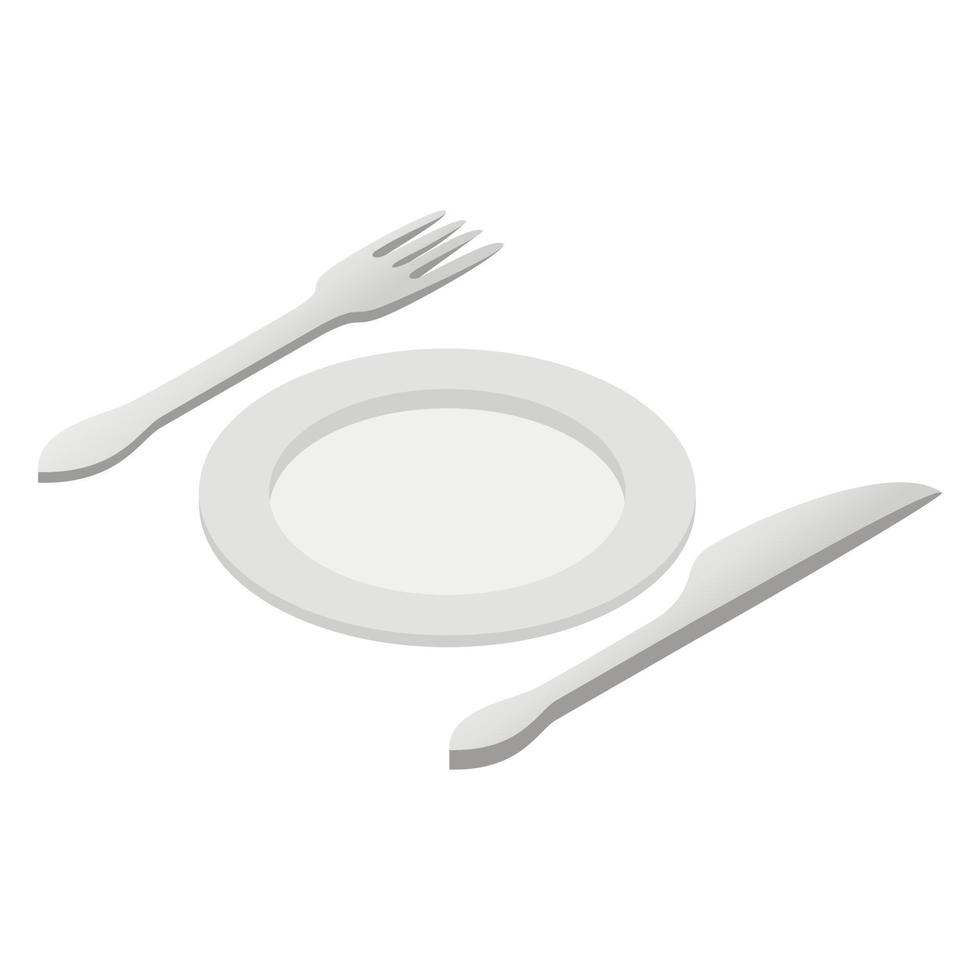 Cutlery isometric 3d icon vector