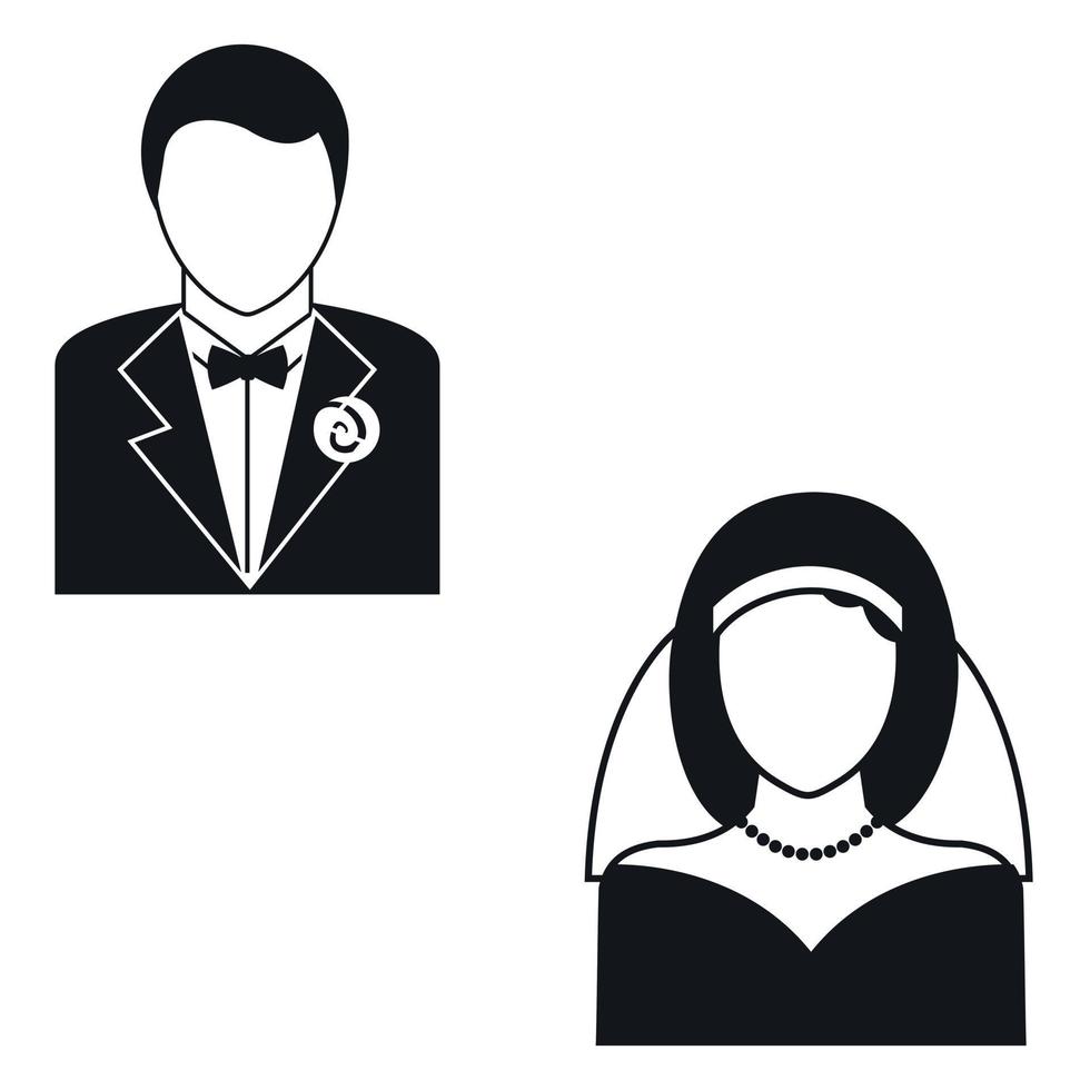 matrimonio simple icono vector