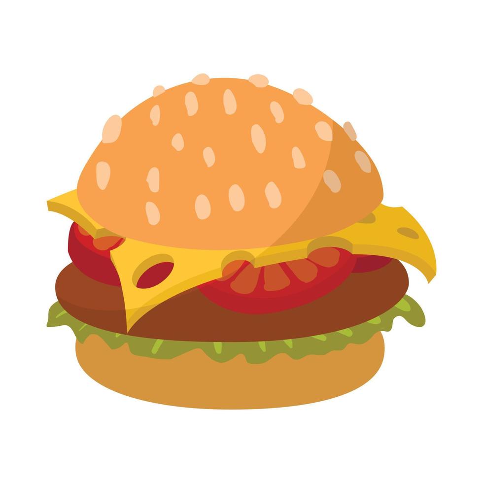 Hamburger cartoon sign vector