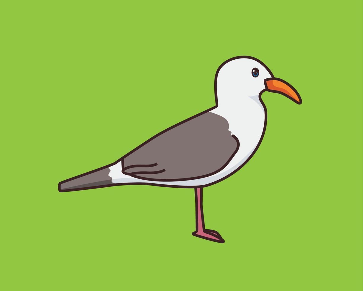 pose seagull cartoon illustration vector