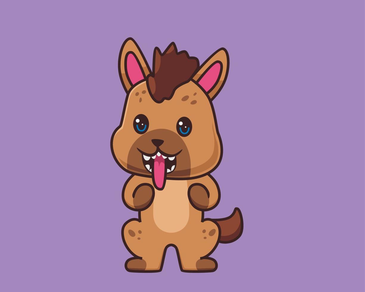 hyena standing cartoon illustration style vector