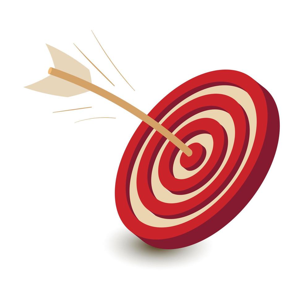 Dart in the target cartoon vector
