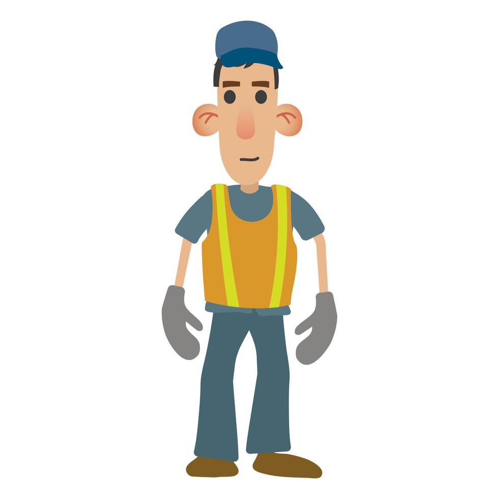 Road worker cartoon vector