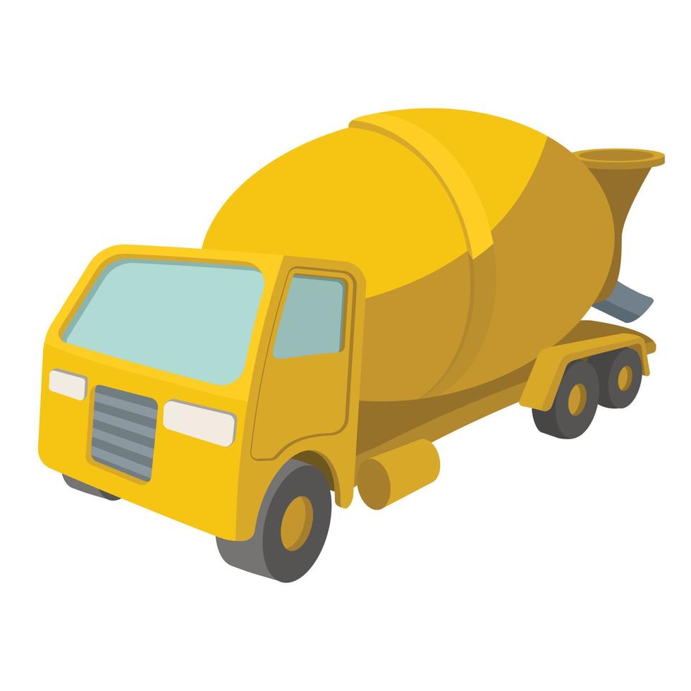 Concrete mixer cartoon yellow symbol vector