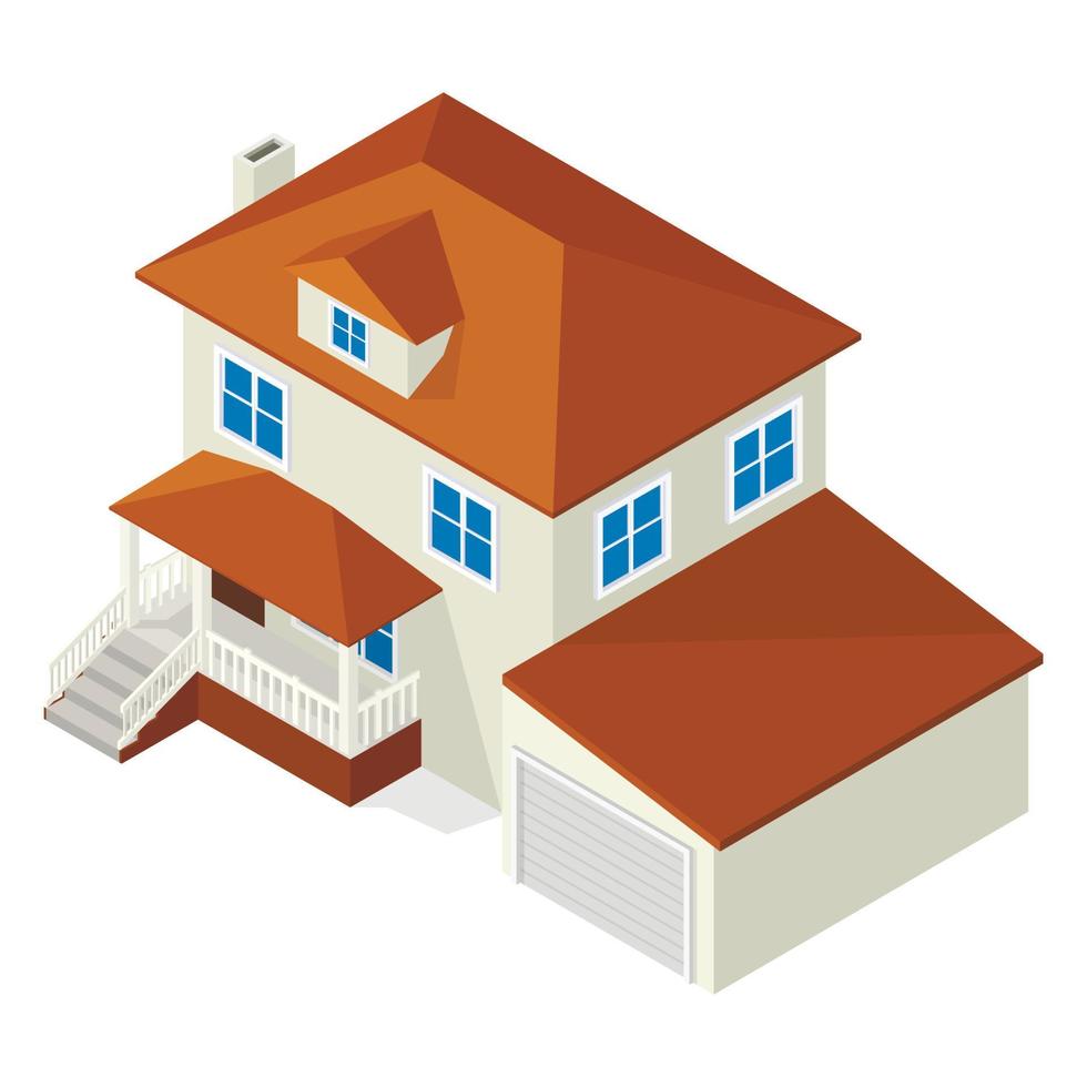 Architecture isometric cottage vector