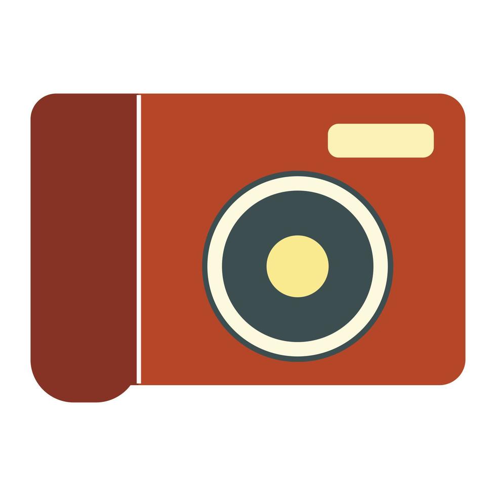 New portable camera flat icon vector