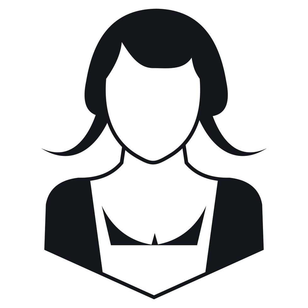 icono de mujer simple vector