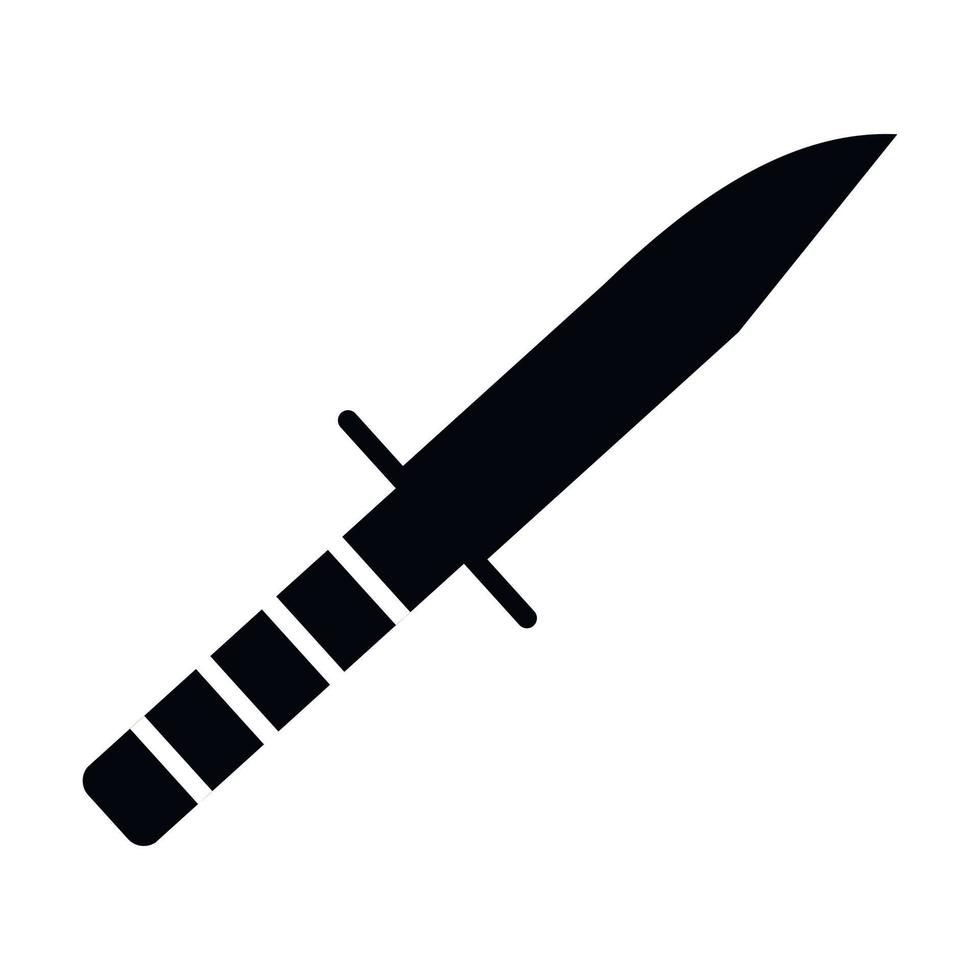 cuchillo militar simple icono vector