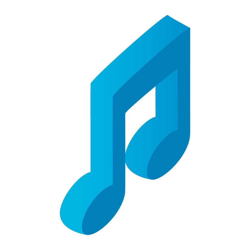 Music note isometric 3d icon vector