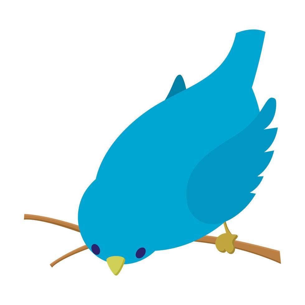 Bend down blue bird illustration vector