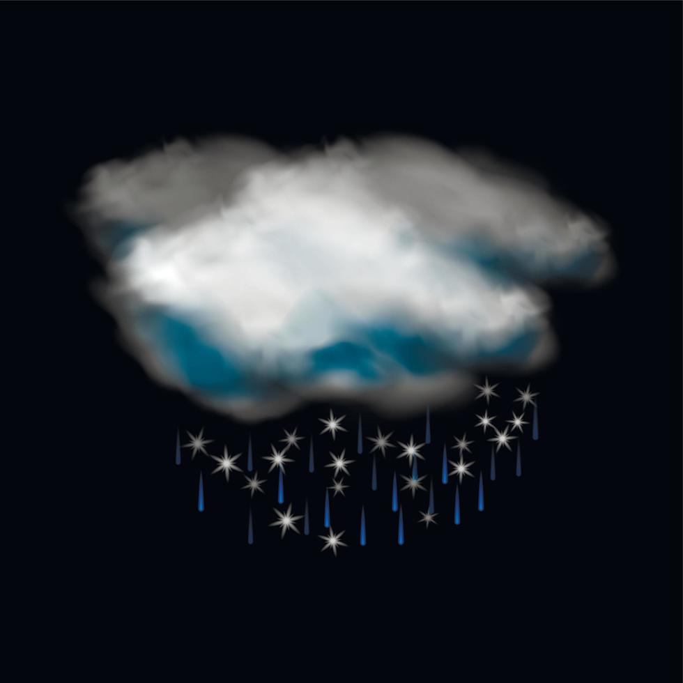 Cloud and rain and snow icon vector