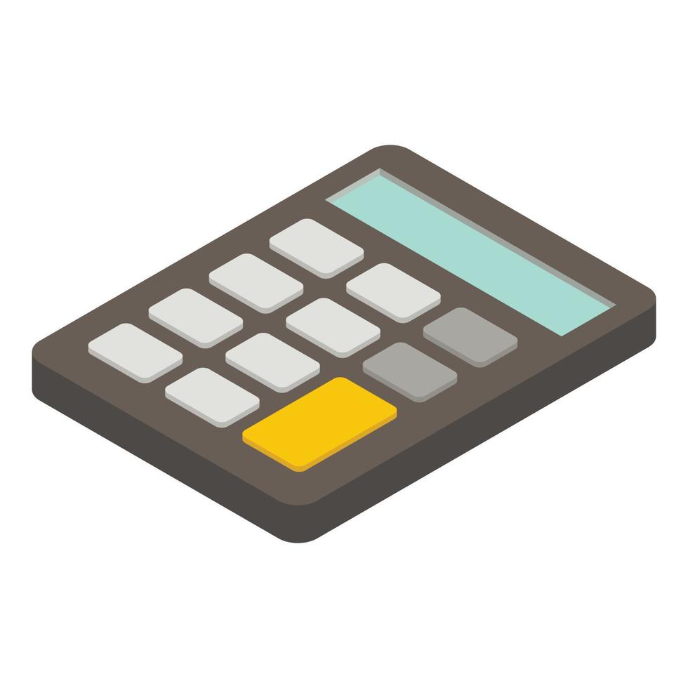 icono de calculadora isométrica vector