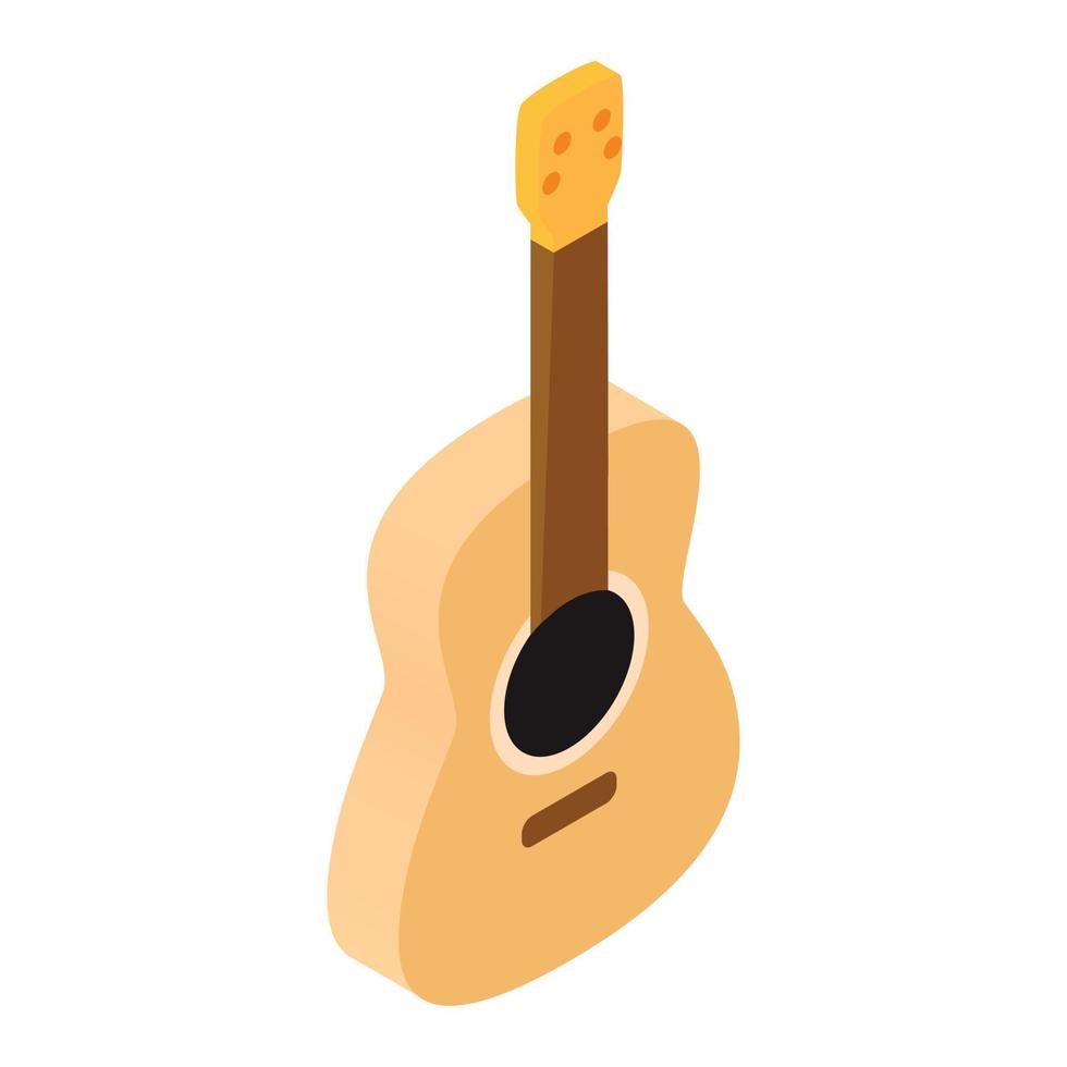 icono 3d isométrico de guitarra acústica vector