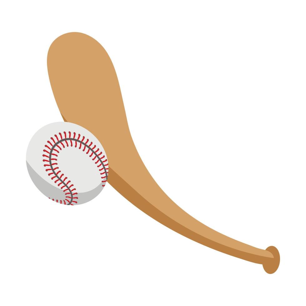 ilustración de bate de béisbol y pelota vector